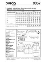 Patron Burda n°9357: Robe & Pantalon enfant