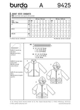 Patron n°9425 : Veste, Gilet à capuche