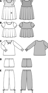 Patron n°9432 : Pyjamas, Vêtements de nuit