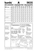 Patron n°9635 : Accessoires bébé