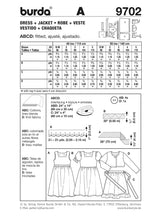 Patron n°9702 : Robe et Veste petite fille