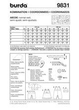 Patron n°9831 : Ensemble bébé fille
