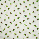Double gaze imprimée avocat vert fond blanc
