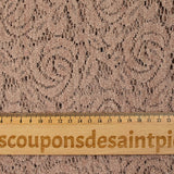 Guipure polyester bouclette beige rosé