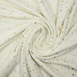 Maille fantaisie imprimée triangle doré fond blanc cassé