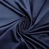 Satin polyester uni Inès bleu marine