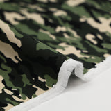 Popeline de coton imprimée camouflage vert