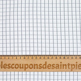 Popeline polycoton jacquard à carreaux gris anthracite fond blanc