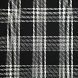 Jacquard de laine mélangée à carreaux écru fond noir
