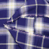 Coton tissé-teint carreaux lurex doré fond bleu marine