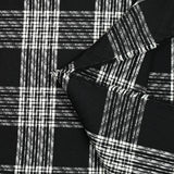 Jacquard de laine mélangée à carreaux écru fond noir