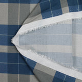 Viscose imprimée à carreaux gris et bleu barbeau