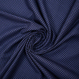 Coton tissé teint à carreaux noir et bleu marine