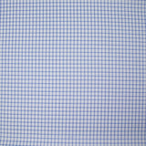 Popeline polycoton jacquard Paul à carreaux bleu