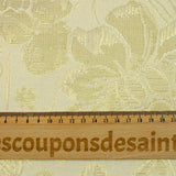 Brocart lamé doré orchidée fond écru