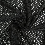 Dentelle polyester chevron noir fond noir