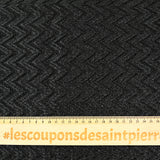 Dentelle polyester chevron noir fond noir