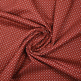 Popeline de coton imprimée mosaïque fond brique