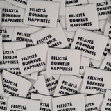 Étiquettes tissées  "Felicità" x 5