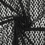Dentelle polyester résille fantaisie lurex noire