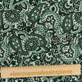 Viscose imprimée arabesque vert et gris