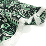 Viscose imprimée arabesque vert et gris