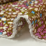 Viscose imprimée fleurs Meryl fond marron