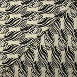 Satin de viscose imprimé souffle noir fond écru