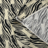 Satin de viscose imprimé souffle noir fond écru