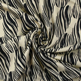 Satin de viscose imprimé souffle noir fond écru