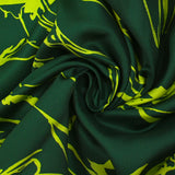 Twill de viscose imprimé illusion florale vert anis et forêt