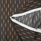 Satin de viscose imprimé pluie de rayures ondulées fond noir