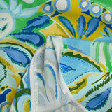 Viscose imprimée campagne vert et jaune anis