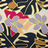 Lin viscose imprimé jardin tropical marine fond naturel