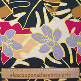 Lin viscose imprimé jardin tropical marine fond naturel