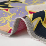 Lin viscose imprimé jardin tropical marine fond naturel