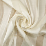 Mousseline crinkle 100% soie bande satin blanc cassé