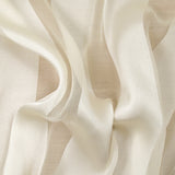 Mousseline crinkle 100% soie bande satin blanc cassé
