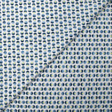 Coton élasthanne lever du soleil en pois fond blanc