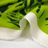 Twill de viscose imprimé illusion florale vert anis et forêt