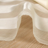 Mousseline crinkle 100% soie bande satin blanc cassé