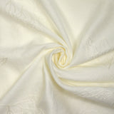 Crêpe viscose Lily brodé feuillage blanc cassé