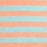 Coton rayé bleu et mandarine