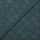 Mousseline de soie Lurex rayé fleurs bleu canard fond anthracite