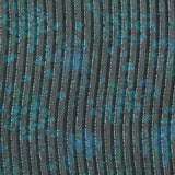 Mousseline de soie Lurex rayé fleurs bleu canard fond anthracite
