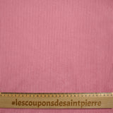 Pink ribbed polyester velvet
