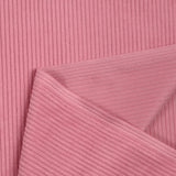 Pink ribbed polyester velvet