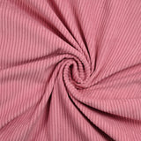 Pink ribbed polyester velvet