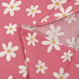 Cotton printed with Alisson flowers pink background
