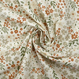 Coton imprimé les fleurs d'Ilona fond blanc cassé